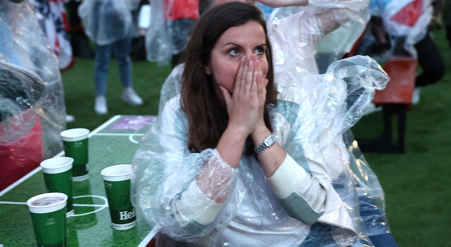  Rea&ccedil;&atilde;o dos adeptos ingleses. | Foto: Henry Nicholls - Reuters 