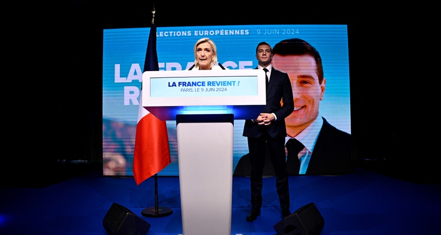 Após o resultado histórico da extrema-direita francesa nas eleições europeias, Macron convocou eleições antecipadas.
