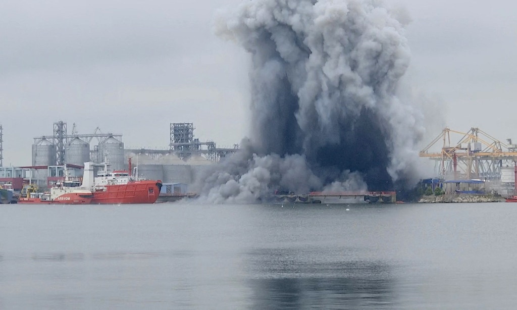 Imagem ilustrativa: Drone explode em porto do Mar Negro