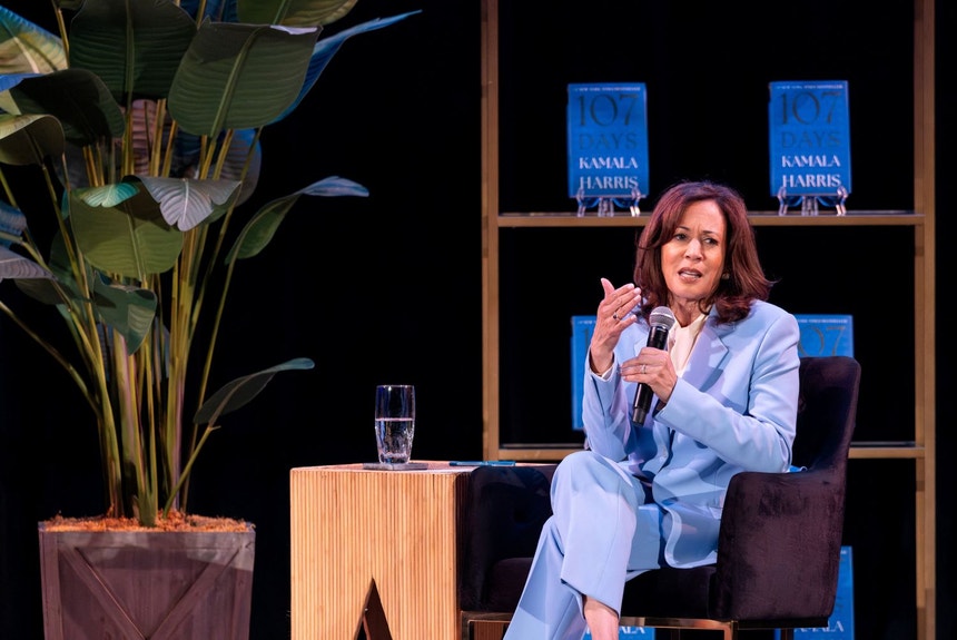 Imagem de Kamala Harris acusa Trump de tornar EUA 