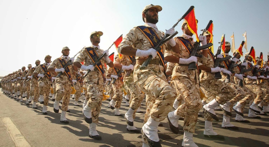 Membros da Guarda Revolucionária do Irão em parada, em setembro de 2016
