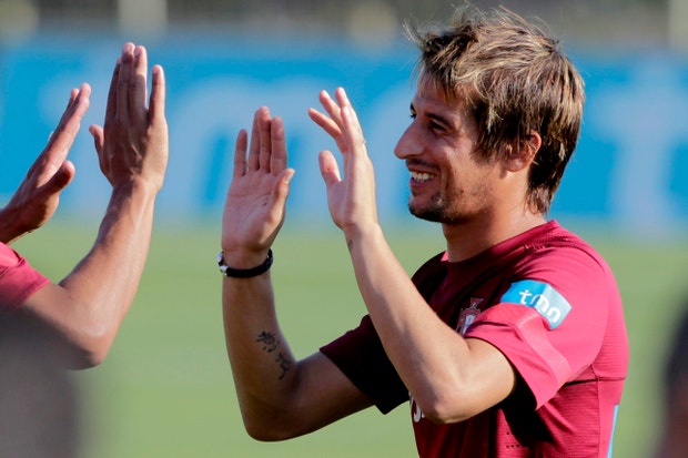 Fábio Coentrão não perdeu a boa disposição
