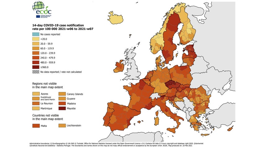 O mapa de cores da Covid-19 na Europa. Portugal já não está a vermelho  carregado