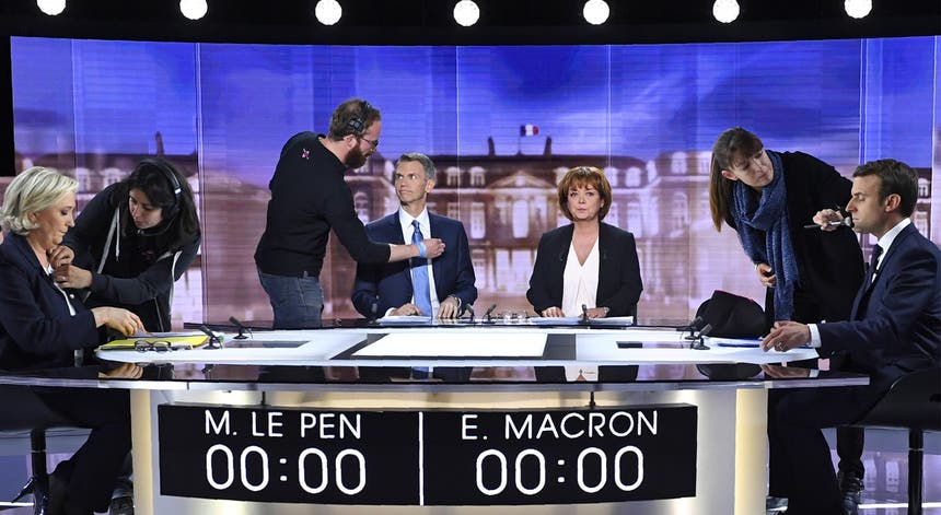 O debate televisivo de quarta-feira deu vantagem a Macron. Foto: Reuters O debate televisivo de quarta-feira deu vantagem a Macron. Foto: Reuters