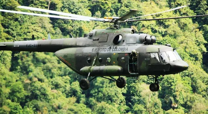 A Colômbia volta a ser notícia pela queda de um helicóptero do exército
