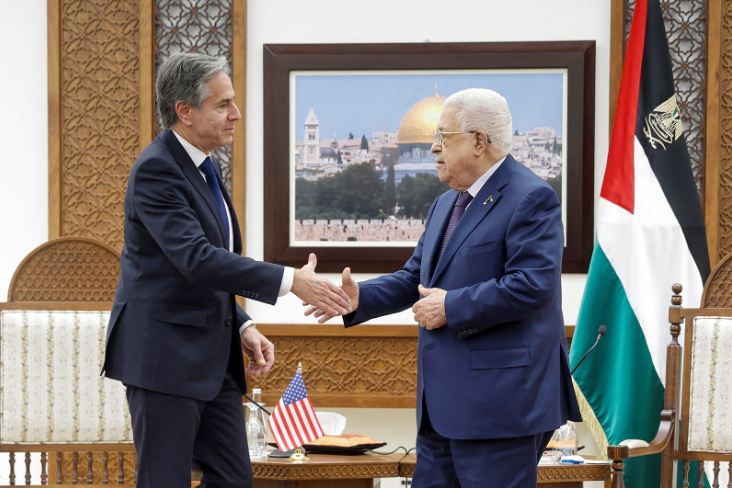 O presidente da Autoridade Palestina, Mahmoud Abbas e o secretário de Estado dos Estados Unidos, Antony Blinken são velhos conhecidos
