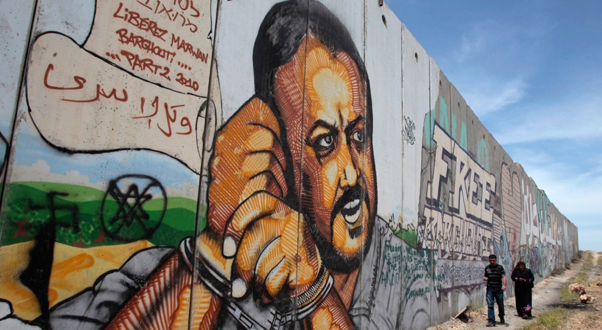 Mural representando Marwan Barghouti
