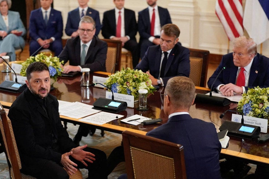 b8a32c424285a18cbeaed991b3f41be3?w=860&q=90&rect=0,76,1500,822 Putin e Zelensky. Reunião à vista após cimeira com líderes europeus e da Ucrânia na Casa Branca