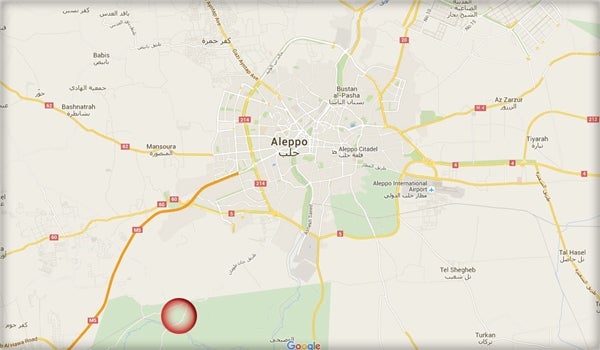 Mapa de Aleppo publicado pela Farsnews