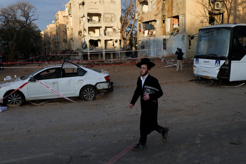 Imagem de RTP em Arad, uma das cidades israelitas atingidas pelo Irão
