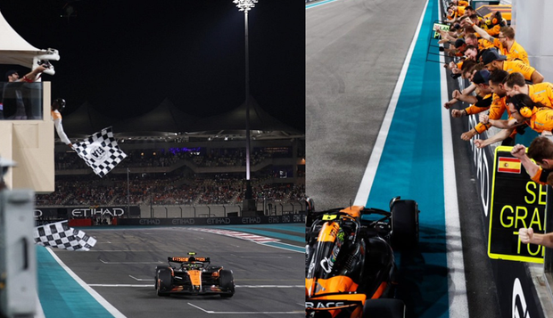 Imagem relacionada com a notícia: Norris vence em AbuDhabi e McLaren é campeã 26 anos depois