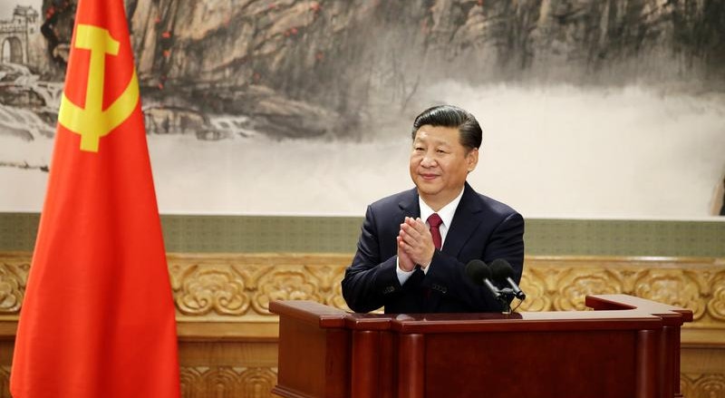 Xi Jinping após o discurso no Congresso quinquenal do Partido Comunista Chinês, realizado em outubro de 2017
