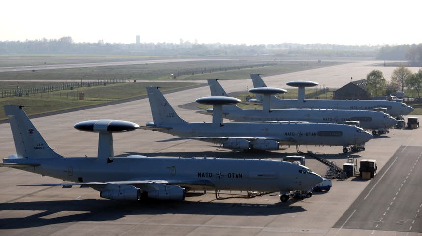 Frota de aviões AWAC da NATO Foto: Reuters Frota de aviões AWAC da NATO Foto: Reuters