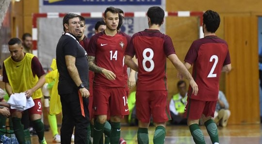 A seleção sub-21 de futsal esteve a ganhar mas acabou por perder frente à Espanha
