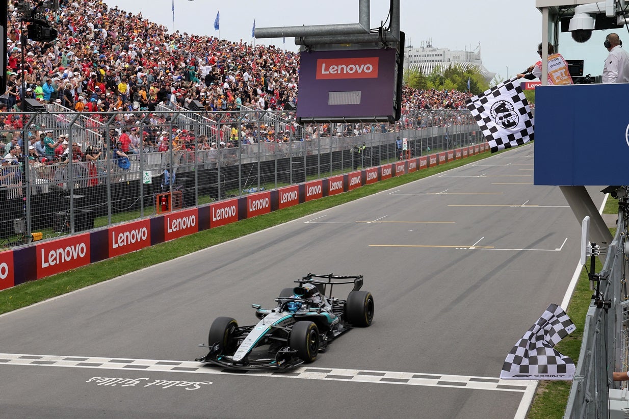 Russell vence corrida sprint no GP do Canadá após dura batalha com Antonelli