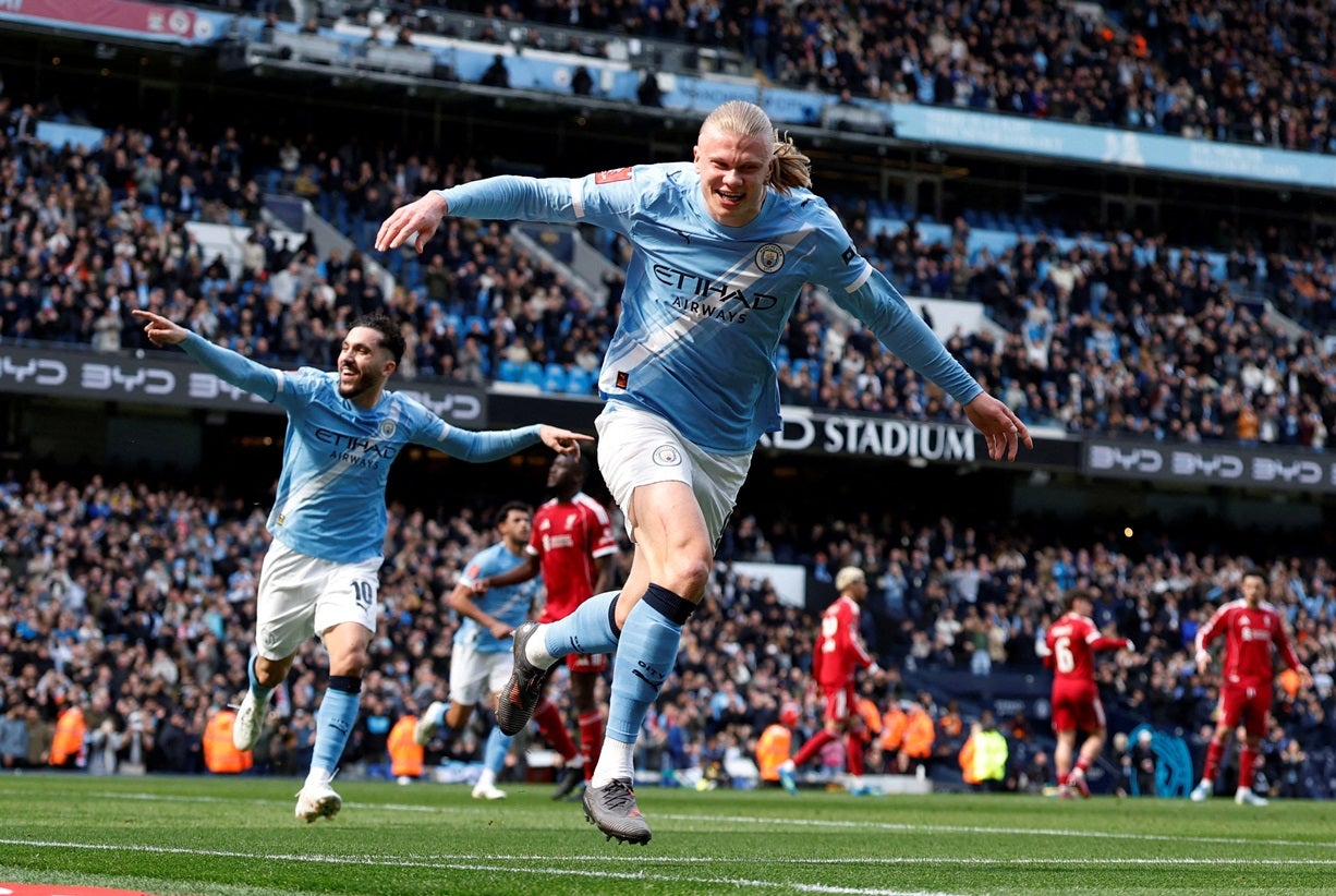 Manchester City segue para as `meias` da Taça de Inglaterra com `hat-trick` de Haaland