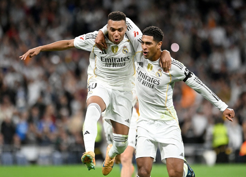 Real Madrid cimenta liderança com `bis` de Mbappé e estreia a marcar de Carreras