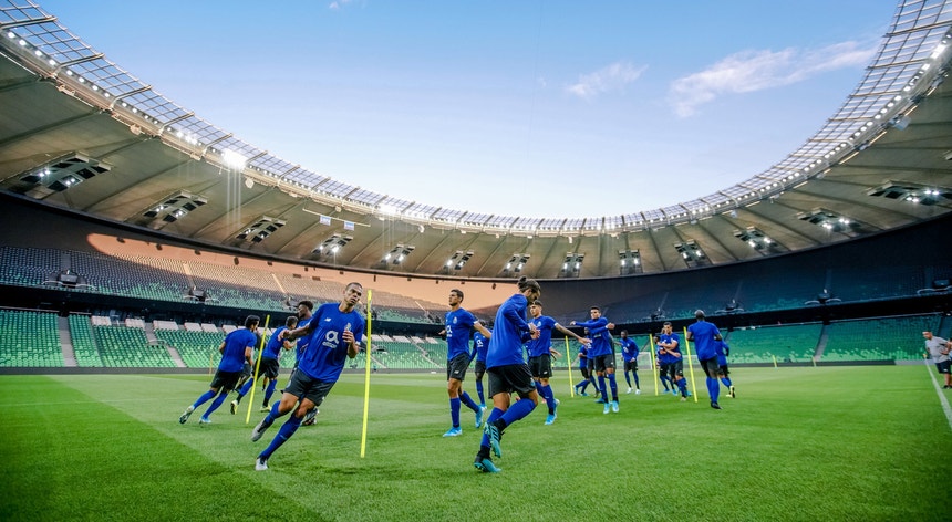 A equipa do FC Porto treinou no palco do jogo desta quarta-feira
