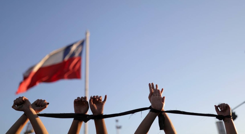 Manifestação no Chile pelos direitos das mulheres 
