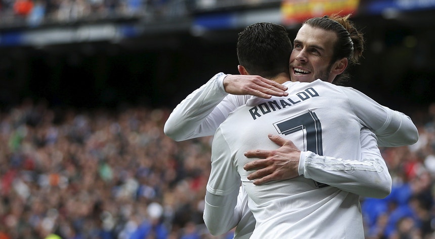Ronaldo e Bale festejam um golo marcado pelo Real Madrid
