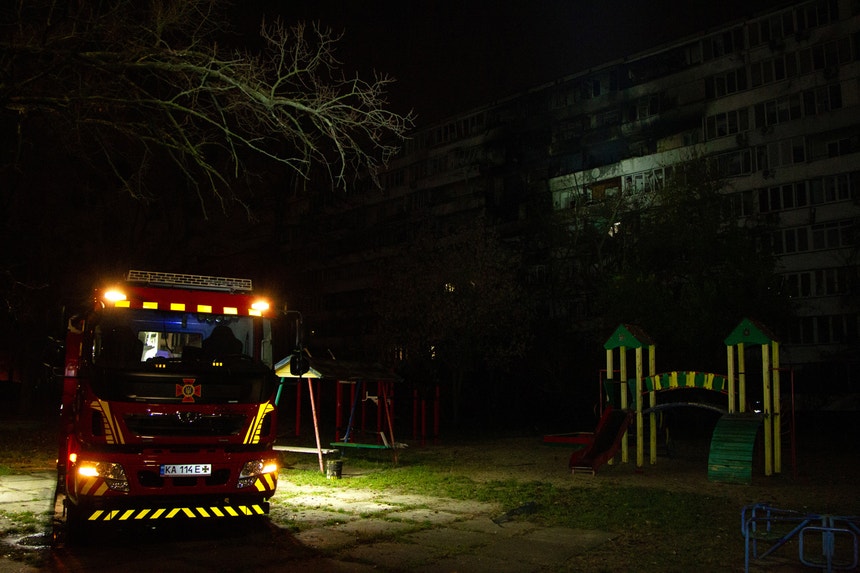 Imagem de Kiev alvo de um dos maiores ataques desde o início da guerra