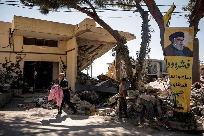 Casa bombardeada por Israel, no Líbano
