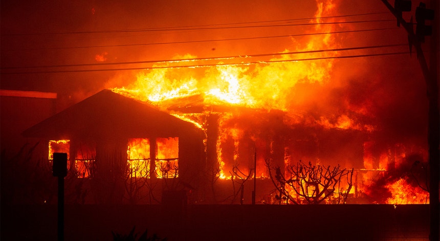 Imagem ilustrativa da notícia Los Angeles luta contra cinco grandes incêndios