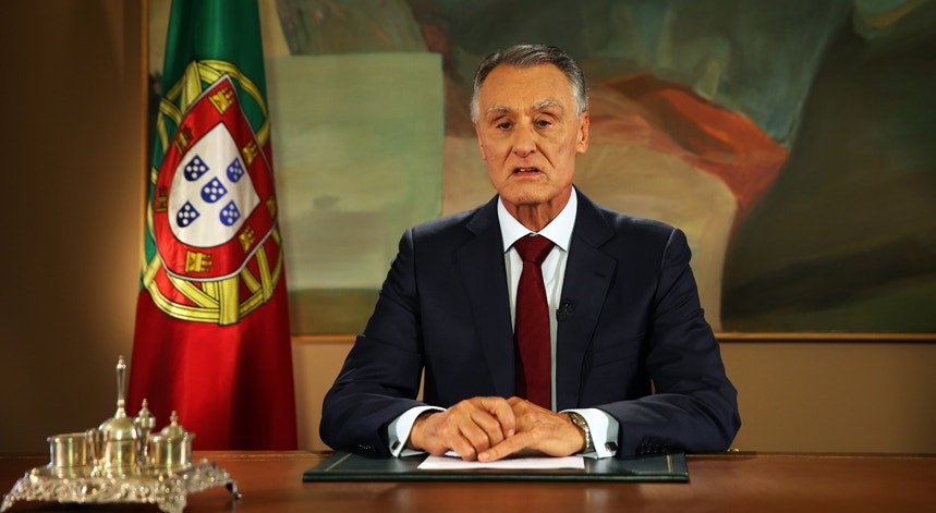 Cavaco Silva fotografado durante a intervenção do último sábado, véspera das eleições legislativas
