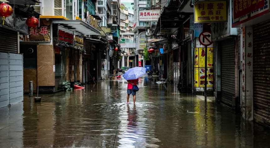 A tempestade tropical está afastar-se de Macau
