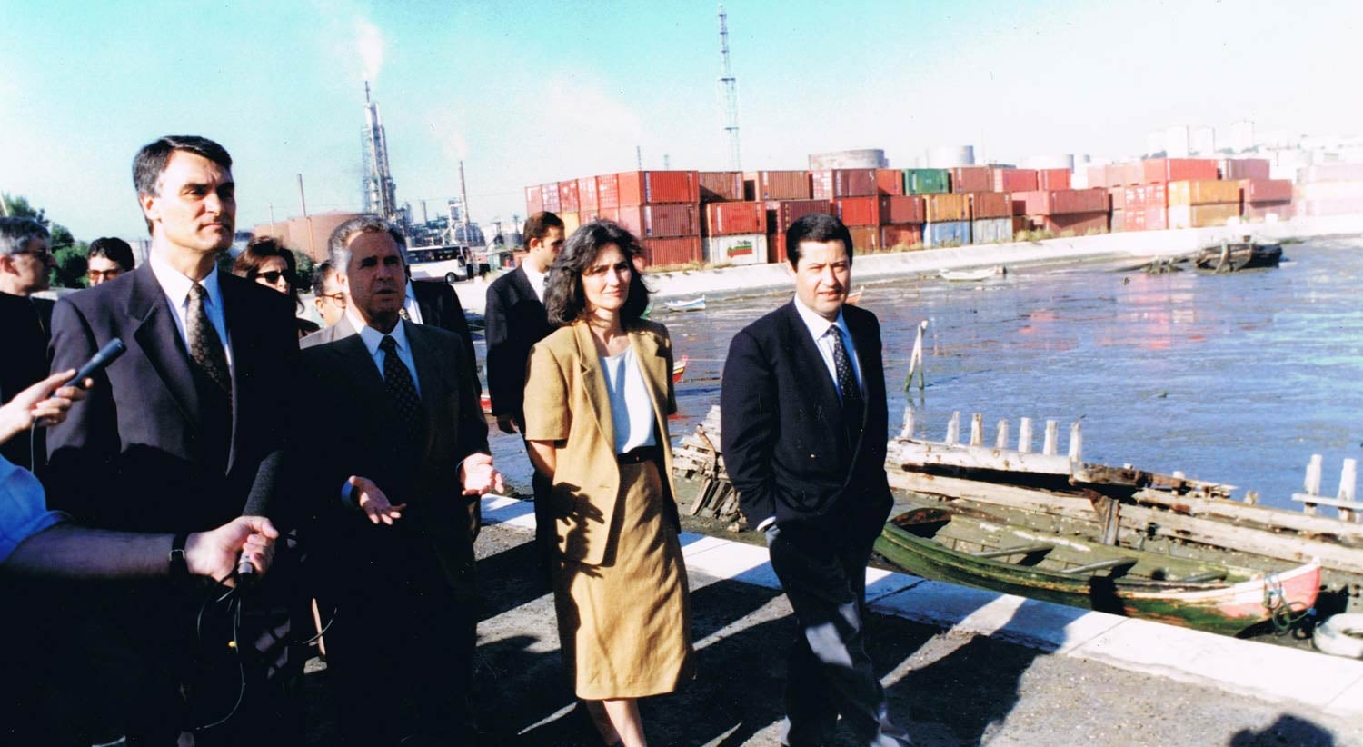 Cavaco Silva nas obras da Expo'98 - D.R./PSD