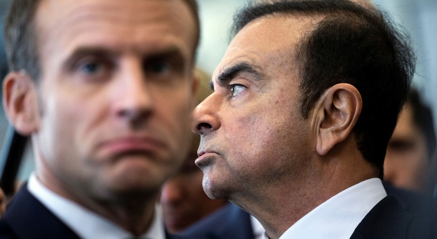 Macron e Ghosn visitaram juntos uma fábrica da Renault em Maubeuge, no nordeste da França, no início do mês
