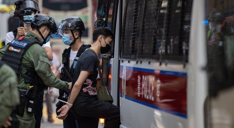 A polícia de Hong Kong tem sido implacável contra quem luta pela democracia
