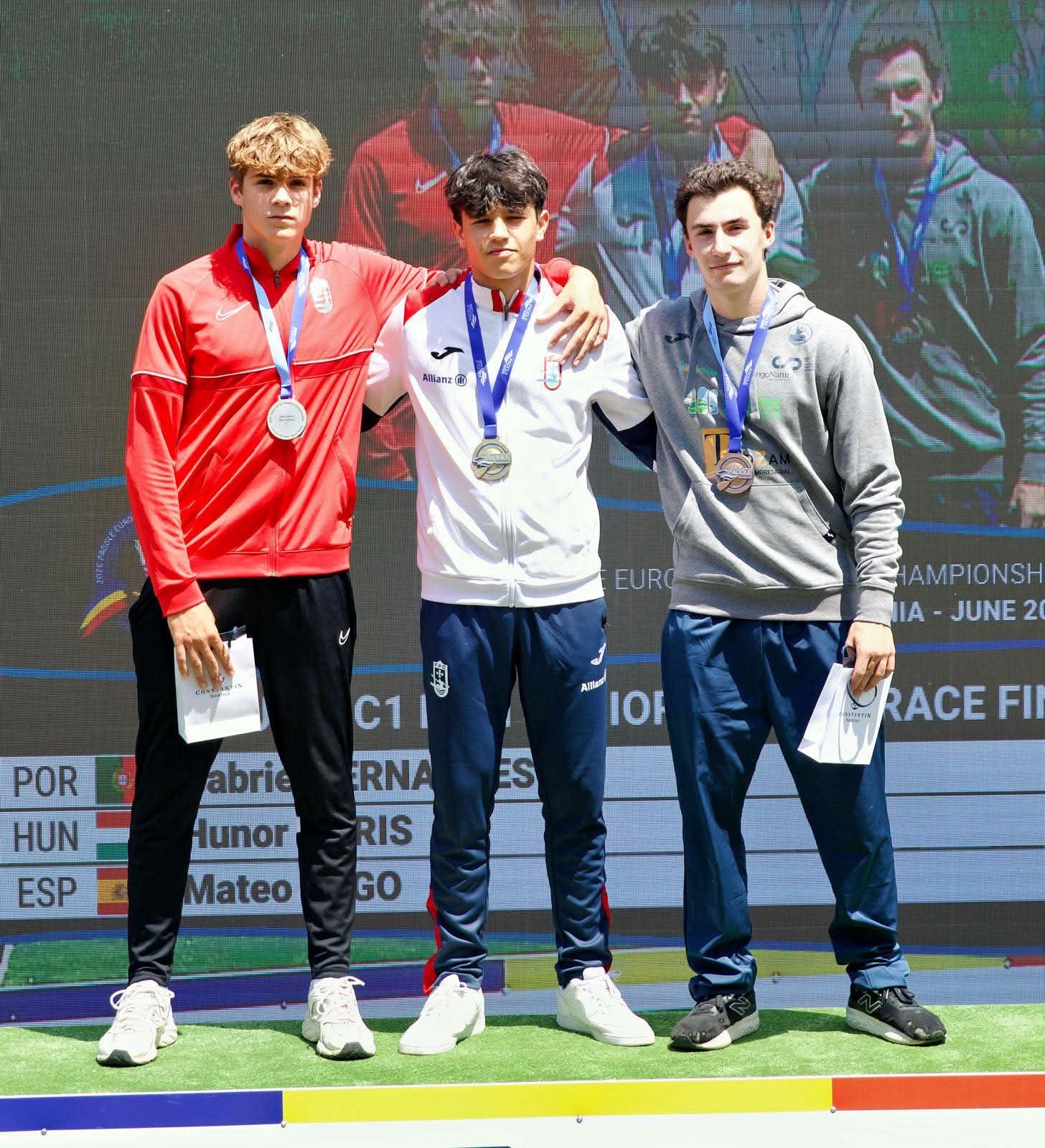 Canoagem/Europeus maratonas. J�nior Gabriel Fernandes ouro na prova curta C1