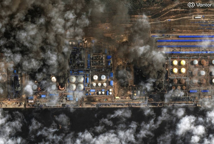 Imagem de Drones ucranianos voltam a atingir o porto russo de Ust-Luga