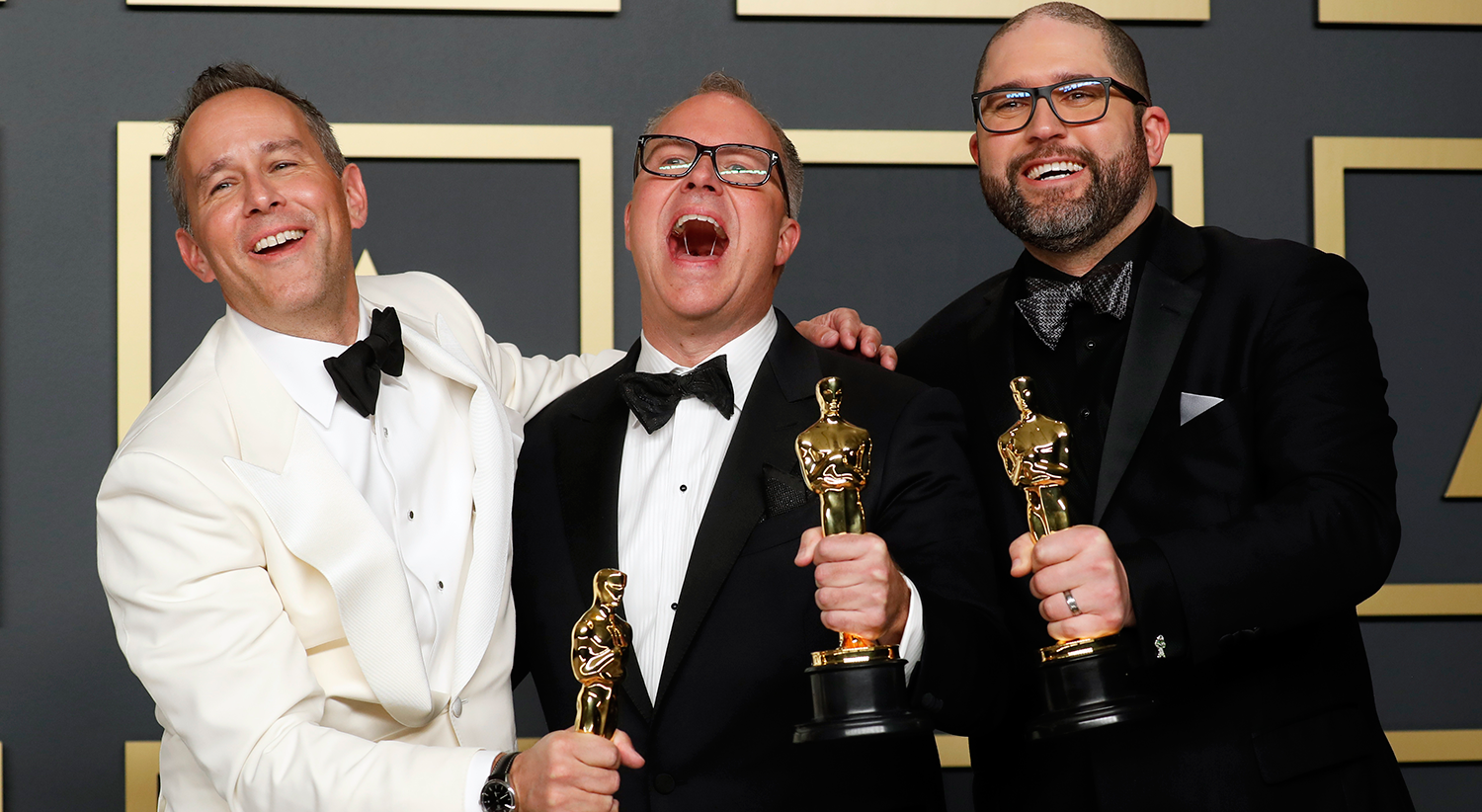  Jonas Rivera, Mark Nielsen e Josh Cooley premiados pelo Melhor Filme de Anima&ccedil;&atilde;o &quot;Toy Story 4&quot; /Lucas Jackson - Reuters 