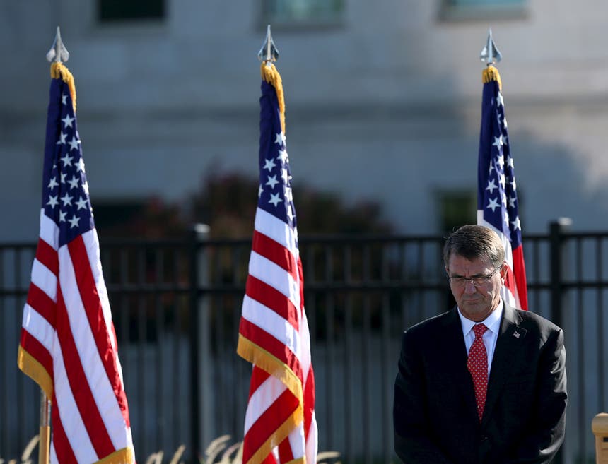 Secretario da Defesa dos Estados Unidos da América, Ash Carter, nas cerimónias do 11 de setembro de 2015 Foto: Reuters Secretario da Defesa dos Estados Unidos da América, Ash Carter, nas cerimónias do 11 de setembro de 2015 Foto: Reuters