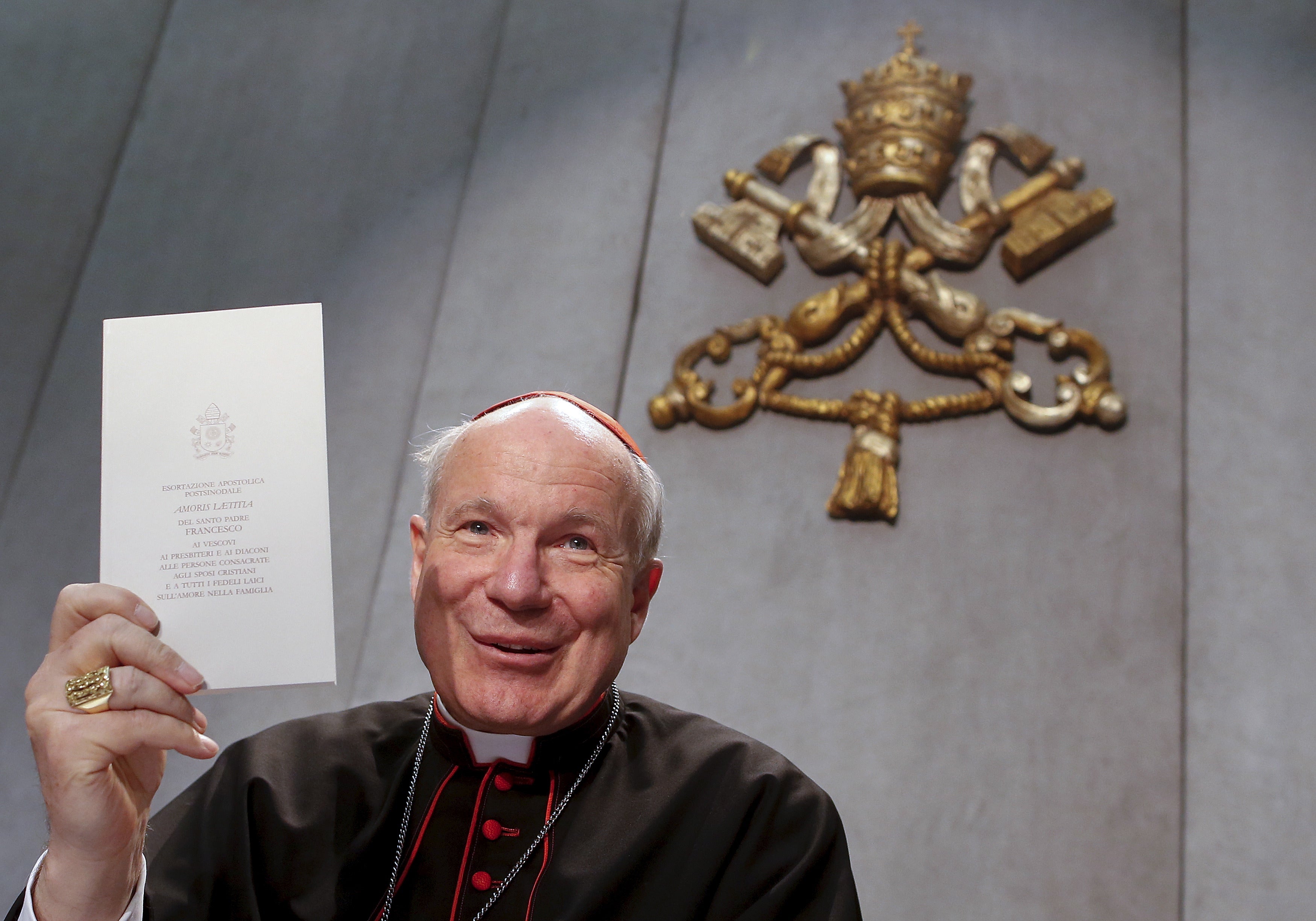 O arcebispo de Viena Cardeal Schonborn, apresentando a exorta&ccedil;&atilde;o apost&oacute;lica sobre fam&iacute;lia do Papa Francisco, "A Alegria do Amor" Foto: Reuters