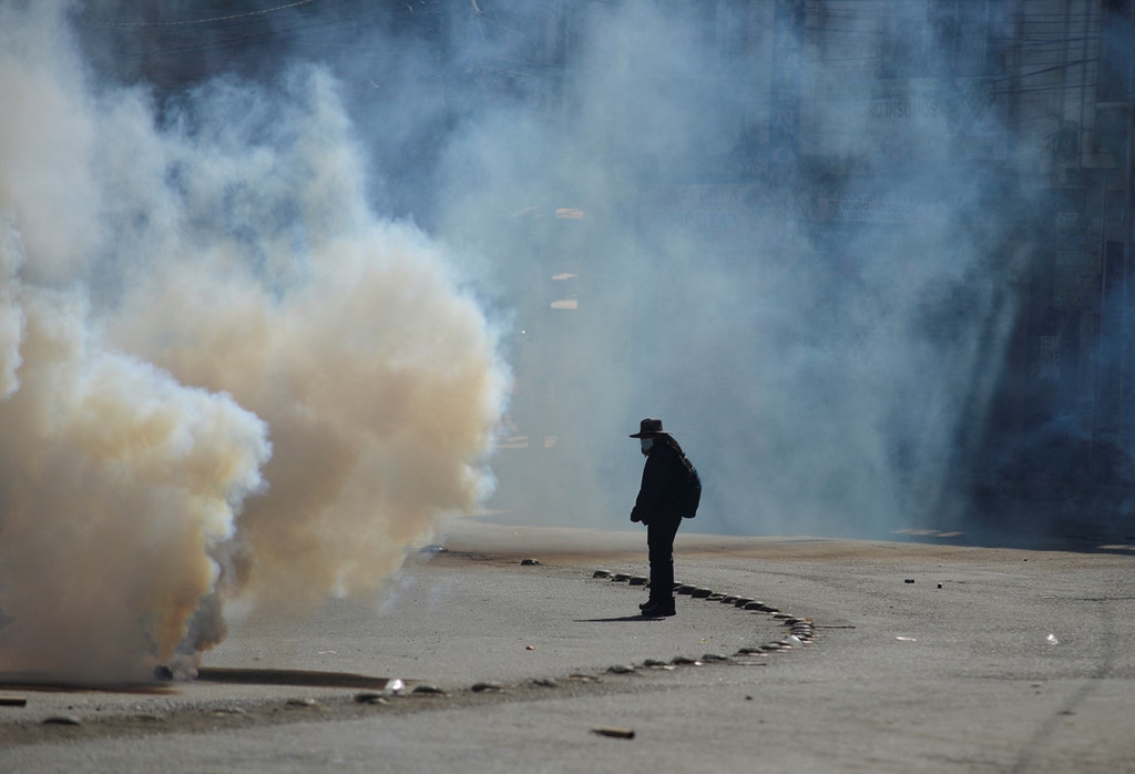 Imagem ilustrativa: Bolívia. Agricultores de planta de coca em protesto