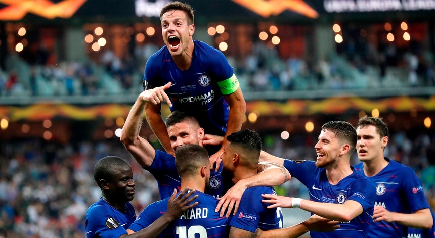 Chelsea festeja um dos quatro golos
