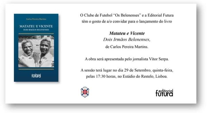 Lançamento do livro Matateu e Vicente dois irmãos Belenenses de Carlos Pereira Martins