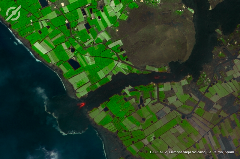 Imagens de satélite do vulcão Cumbre Vieja
