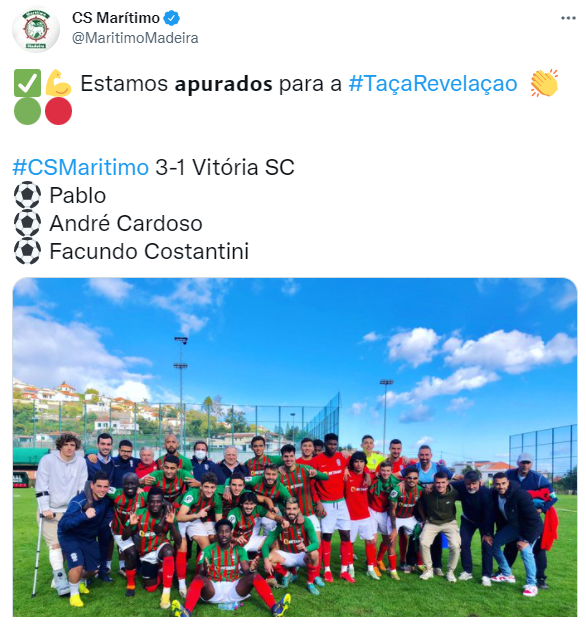 Sub23: Vitória verde-rubra garante presença na Taça Revelação (3-1)