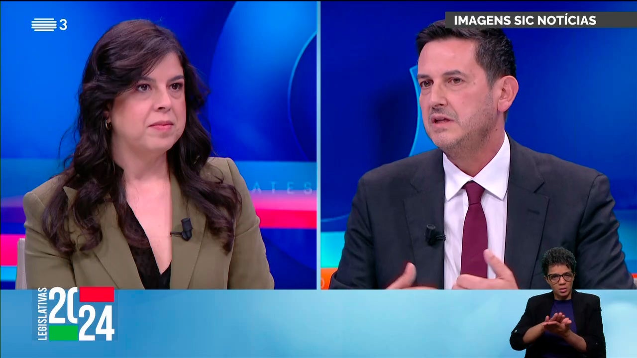 Imagem de Debates - Legislativas 2024 SIC/SIC Not� - Rui Rocha - Inês Sousa Real
