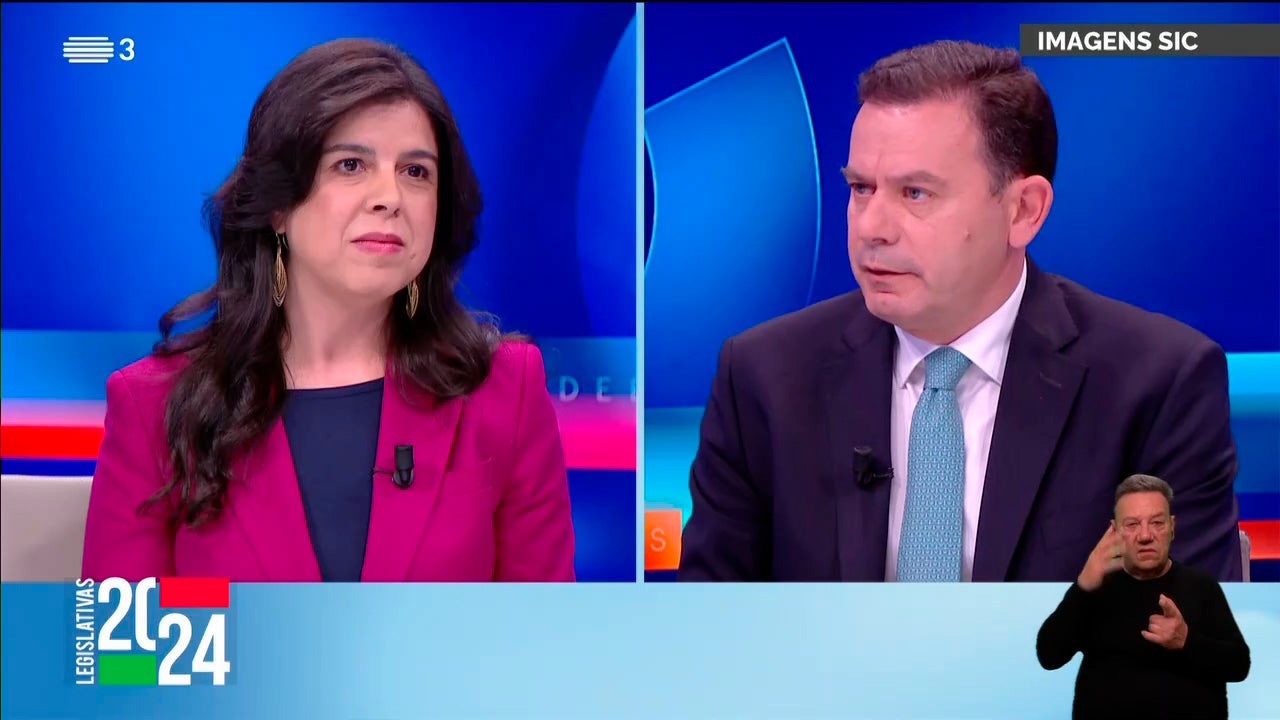 Imagem de Debates - Legislativas 2024 SIC/SIC Not� - Luís Montenegro - Inês Sousa Real