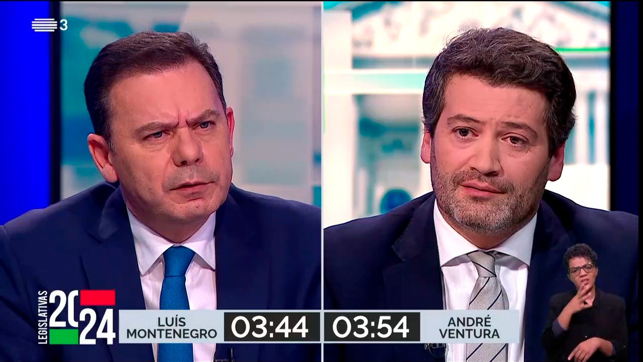 Imagem de Debates - Legislativas 2024 - Luís Montenegro - André Ventura