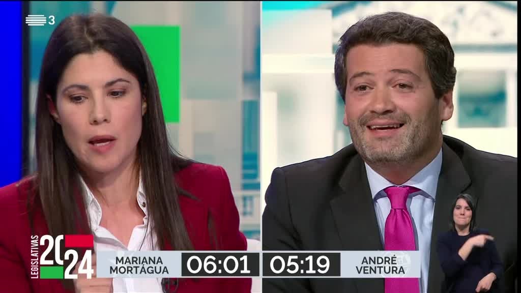 Imagem de Debates - Legislativas 2024 - André Ventura - Mariana Mortágua