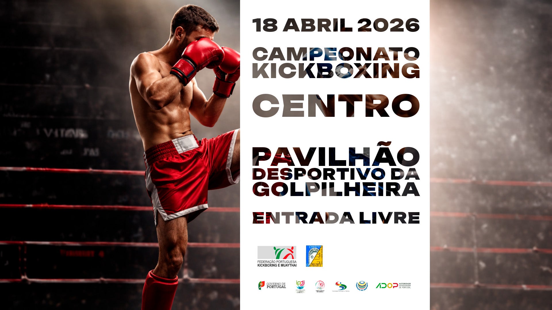 Imagem de Desportos de Combate - Kickboxing - Campeonatos Regionais Centro - Ringue e Velocidade 2026