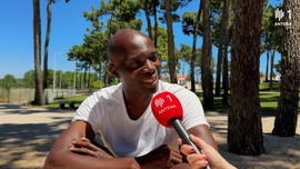 Imagem de Francis Obikwelu com Andreia Rocha