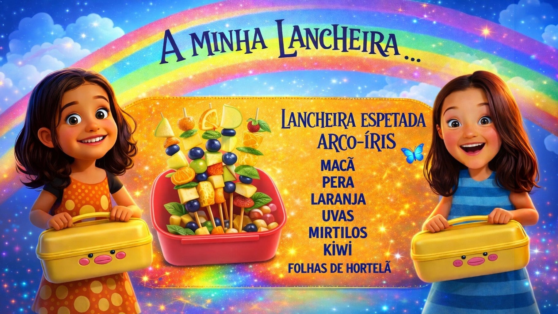 Imagem de A Minha Lancheira - A Minha Lancheira espetada arco-íris