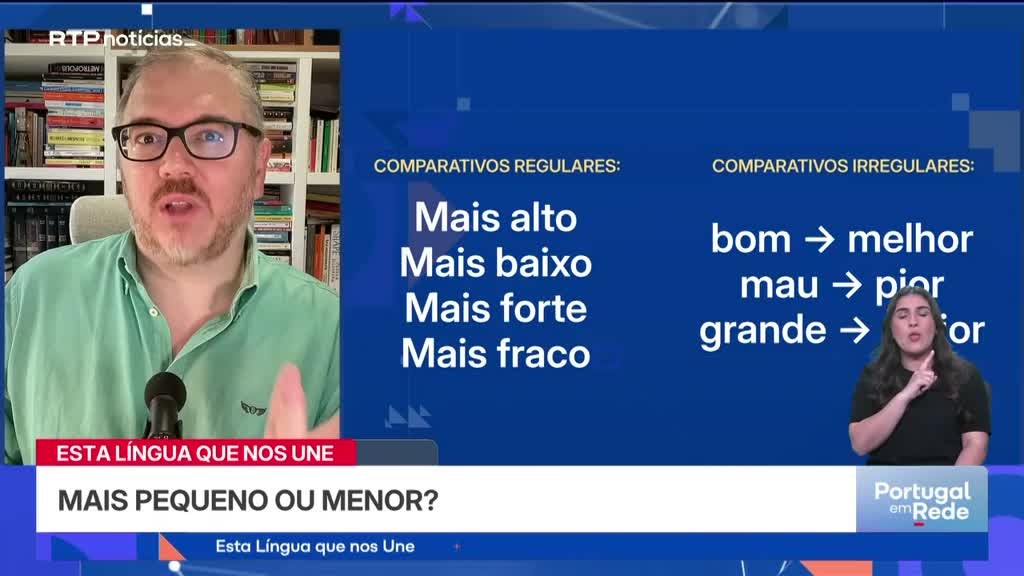 Imagem de Esta Língua Que Nos Une - Mais pequeno ou menor?
